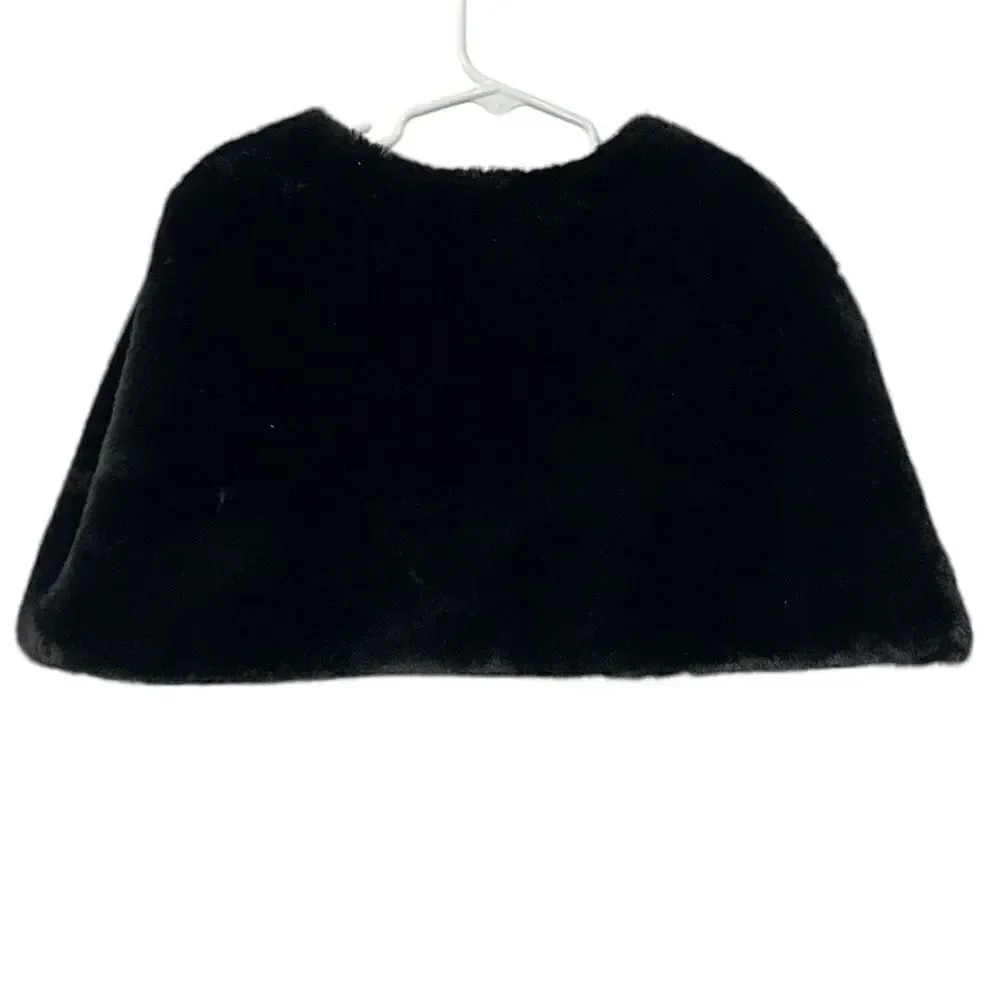 Children’s Place Faux Fur Black Cape(Size L 10/12)